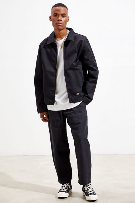 Dickies Eisenhower Work Jacket | Urban Outfitters Eisenhower Jacket Outfit Men, Dickies Work Jacket Outfit Men, Eisenhower Jacket Outfit, Dickies Eisenhower Jacket Outfit, Dickies Outfits Men, Dickies Eisenhower Jacket, Streetwear 2024, Mens Outfits Streetwear, Dickies Outfit