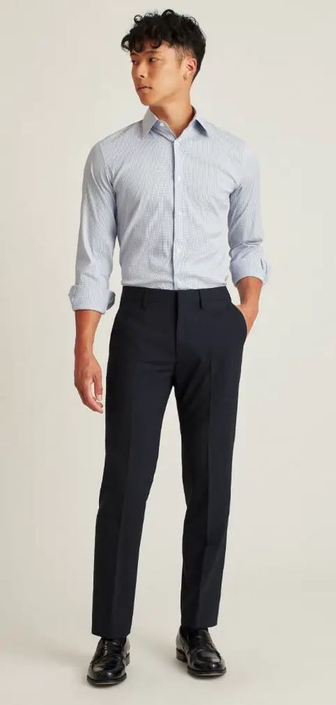 Men's Business Casual Pants (Dress Pants for the Office) - Sharp Confident Man Different Pants Styles Men, Business Outfits Man, Men Formal Work Outfit, Mens Fashion Work Business, Business Casual Polo Outfit Men, Business Clothes Men, Business Formal Outfit Men, Business Clothes Man, Formals For Men Classy Office