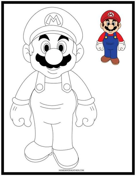 Printable Super Mario Characters, Printable Mario Characters, Super Mario Art Drawing, Mario Characters Coloring Pages, Super Mario Coloring Pages Free, Mario Outline, Mario Printables Free, Mario Art Drawing, Super Mario Coloring Pages Free Printable