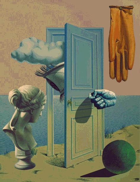 Funny Surreal Art, Surrealism Art Movement, Surreal Architecture Art, Door Collage Art, Curiosity Painting, Futurism Art Painting, Surrealist Art Surrealism Paintings, Parallel Universe Art, Famous Surrealism