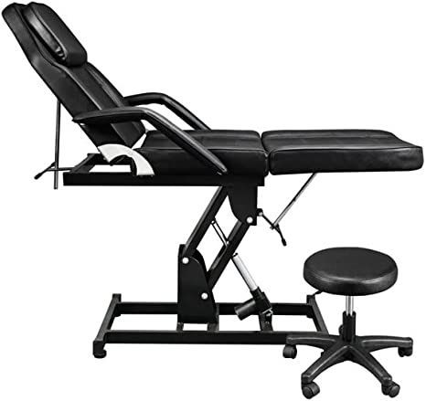 SJYDQ 72in Massage Table 3-Section Spa Beauty Salon Tattoo Massage Bed with Motorized Reclinable Height Power Lift & Stool Black Salon Tattoo, Hairdressing Chairs, Roommate Gifts, Massage Bed, Massage Table, Home Tools, Chair Style, Home Maintenance, Black Beauty