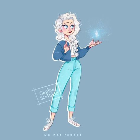 Elsa Modern, Modern Elsa, Elsa Fanart, Disneyland Princess, Frozen Fan Art, Princesas Disney Anime, Modern Disney Characters, Aesthetic Disney, Disney Princess Artwork