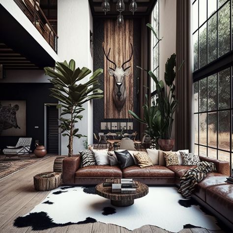 Safari Theme Living Room Decor, African Living Room Ideas Modern, Afro Centric Living Room, Luxury African Decor, African Contemporary Decor, Living Room African Style, Interior Design African Style, African Style Living Room, African Interior Design Living Rooms