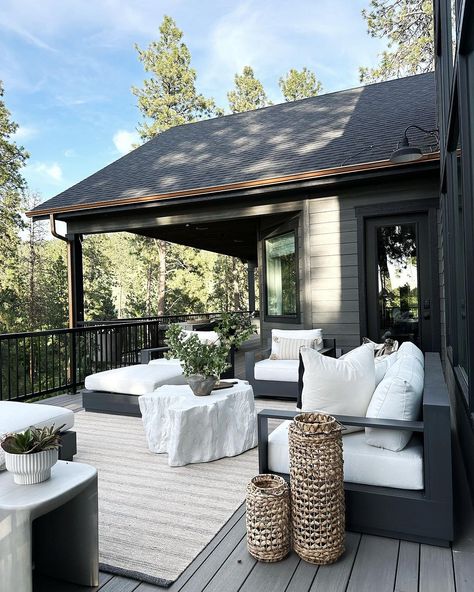 Jordyn Smith (@ourpnw_home) • Instagram photos and videos Root Coffee Table, Faux Marble Dining Table, Outdoor Gathering Space, Lake Houses Exterior, White Coffee Table, Outdoor End Tables, Bal Harbour, Outdoor Pouf, Backyard Remodel