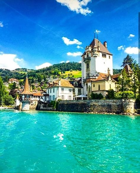 Oberhofen Castle Oberhofen Castle Switzerland, Oberhofen Castle, Castle Switzerland, Switzerland Vacation, Facebook Link, Fantasy City, Travel Locations, Summer Travel, Travel Dreams