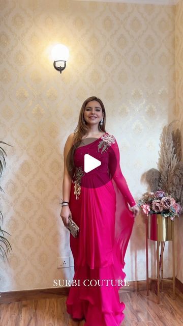 Indowestern Gown, Drape Gown, Drape Saree, One Shoulder Gown, Dresses Indian, Bridesmaid Outfit, Designer Dresses Indian, Instagram Fashion, Multi Layering