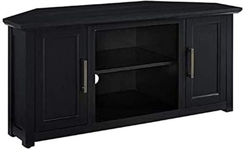 Crosley Camden 48" Corner Tv Stand Tv Corner Unit, Farmhouse Traditional Decor, Low Profile Tv Stand, Tv Corner, Storage Entertainment Center, Corner Tv Stands, Corner Tv Stand, Apartment Vibes, Television Stands