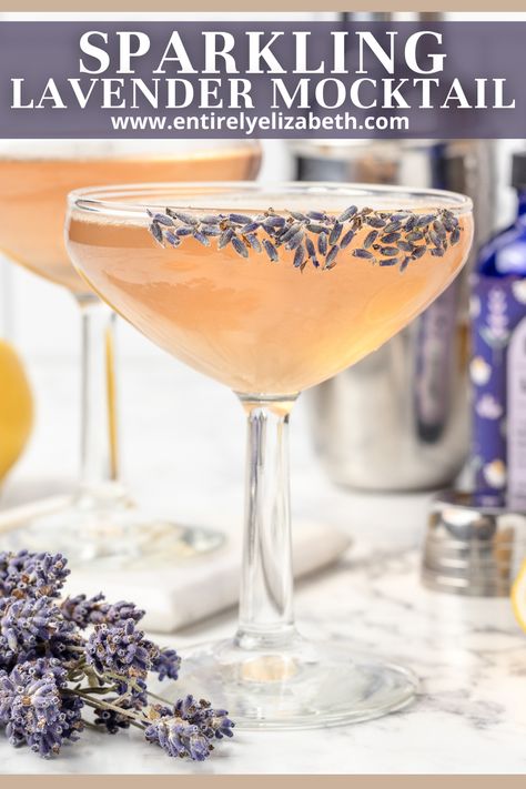 Lavender Mocktails Non Alcoholic, Purple Mocktail Non Alcoholic, Lavender Bitters, Christmas Mocktail, Non Alcoholic Champagne, Mocktail Drink, Lavender Christmas, Bridgerton Party, Easter Drink