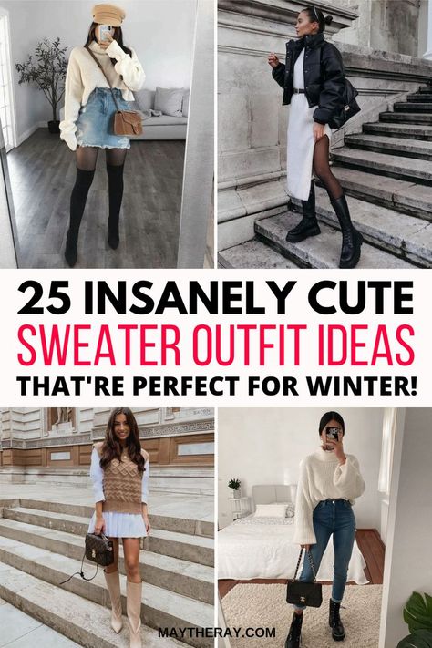 Affordable Winter Outfits, Cute Sweater Outfits, Outfit Ideas Winter, Cozy Winter Fashion, Trendy Winter Fashion, Perfect Winter Outfit, Winter Outfits Aesthetic, Winter Outfits Warm, Classy Winter Outfits