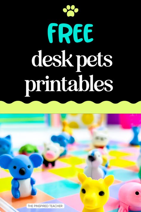 Getting started with desk pets? This blog post has free desk pet printables to help you out! Desk pets, if you're new to them, will be your absolute favorite classroom management tool in no time! Pet Printables, Desk Pets, Free Classroom Printables, Free Desk, Pet Daycare, Pet Adoption Certificate, Classroom Pets, Desk Pet, Behavior Incentives