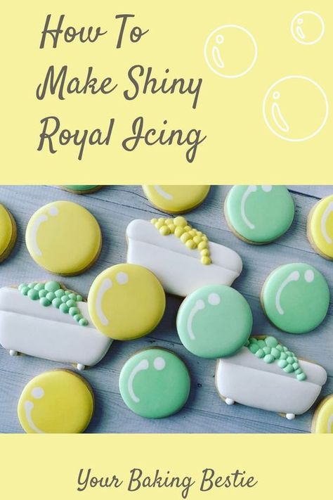 Shiny Royal Icing Recipe, Best Royal Icing Recipe, Royal Icing Cookies Recipe, Sugar Cookie Icing Recipe, Easy Royal Icing Recipe, Royal Icing Decorated Cookies, Cookie Decorating Icing, Cookie Icing Recipe, Flooding Cookies