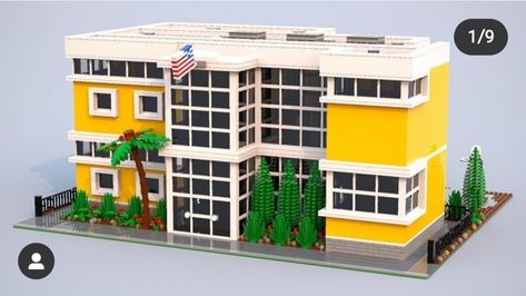 Lego School Moc, Lego House Moc, Lego School, Case Minecraft, Lego Modular, Design Villa, Lego Creative, Lego House, Lego Mocs