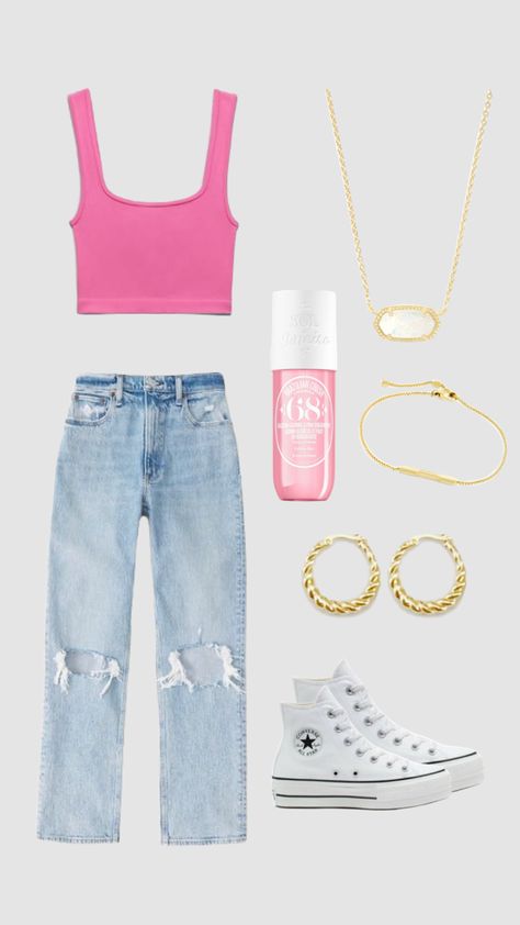 outfit idea #outfit #fit #outfitinspo #preppy Basic Summer Outfits Preppy, Preppy Outfits Basic, Preppy Outfits Jeans, Basic Outfit Ideas For School, Preppy Outfits With Jeans, Preppy Jeans Outfit, Basic Preppy Outfits, Shuffle Outfit, Preppy Outfit Ideas For School