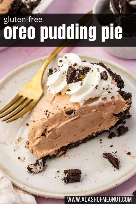 Gluten Free Pudding Pie, Oreo Pudding Pie, Gluten Free Chocolate Pie, Pudding Oreo, Gluten Free Pudding, Gluten Free Oreos, Easy Chocolate Pudding, Chocolate Pie Crust, Chocolate Pudding Desserts