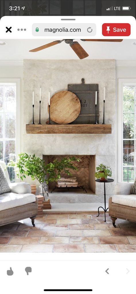 Fireplace | Home fireplace, Home living room, Decor Spanish Modern Fireplace Ideas, Stucco Gas Fireplace, Modern Tuscan Fireplace, Italian Farmhouse Fireplace, European Farmhouse Fireplace Ideas, Venetian Plaster Fireplace With Wood Mantle, Cottage Gas Fireplace, Terracota Fireplace, Fireplace Rustic Modern