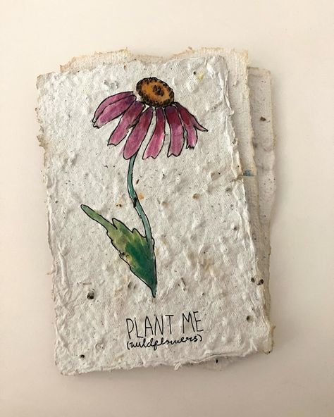 Recycle Aesthetic, Seed Paper Diy, Wildflower Journal, Plantable Cards, Wildflower Paper, Handmade Stationary, Recycled Paper Crafts, Handmade Paper Art, Wildflower Seed Paper