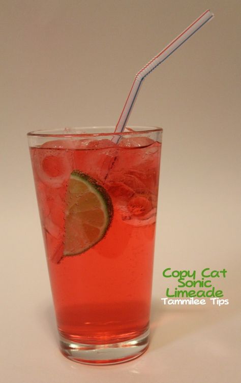 Copy Cat Sonic Cherry Limeade  #recipe #Copycat Easy Refreshing Drinks, Mcdonalds Sweet Tea, Cherry Limeade Recipe, Sonic Cherry Limeade, Sonic Drinks, Limeade Recipe, Torani Syrup, Restaurant Drinks, Maraschino Cherries