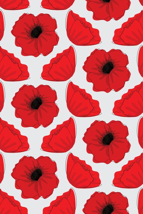 Repeat pattern of bright red poppies that create a geometric design with a retro feel. This pttern is available on apparal and home decore on Redbubble, click to visit the site. Repeating patterns, design, surface design, flora, flower art, digital art, vector art, botanical illustraion Wine Drop, Flower Iphone Wallpaper, Patterns Design, Wonderful Flowers, Plant Wallpaper, Art Digital Art, Smartphone Wallpaper, Red Poppy, Graphic Design Tips