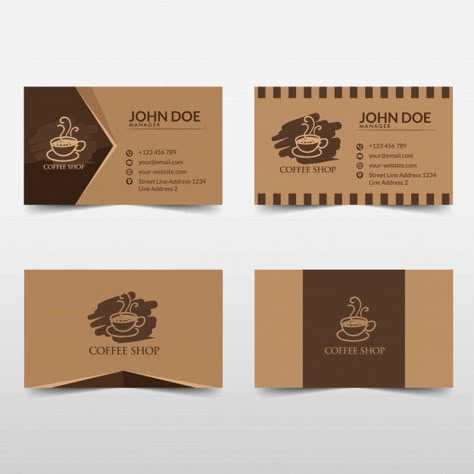 Coffee business card vector template ill... | Premium Vector #Freepik #vector #background #business #vintage #menu Business Card Cafe Design, Coffee Business Card Design, Cafe Card Design, Cafe Visiting Card, Coffee Business Card, Coffee Brochure, Cafe Business Card, Cafe Equipment, Coffee Shop Business Card