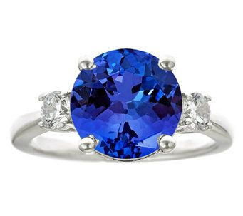 Premier 4.25ct Tanzanite & 3/10cttw Diamond Ring, 14K - J336253 Fine Diamond Jewelry, Tanzanite Ring, Blue Tanzanite, Tanzanite Gemstone, Buying Diamonds, Ring Fit, Blue Gemstones, Ring Size Guide, Diamond Rings