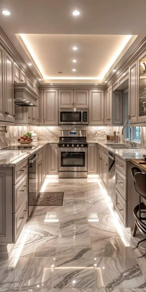 Desain Pantry, Dream Kitchens Design, Interior Design Your Home, Luxury House Interior Design, Kitchen Interior Design Modern, Kitchen Design Plans, House Design Kitchen, Luxury Kitchen Design, Kitchen Room Design