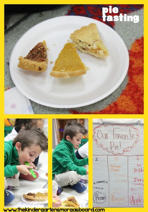 Read There Was An Old Lady Who Swallowed A Pie and have students taste different pies and graph their favorite! Graphing First Grade, Christopher Columbus Activities, Thanksgiving In The Classroom, Kindergarten Thanksgiving, Kindergarten Smorgasboard, Thanksgiving Kindergarten, Thanksgiving School, Time Lessons, Pie Party