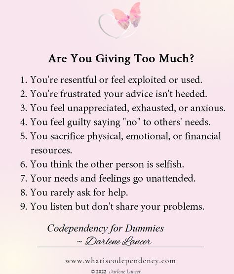 Do you give more than you receive in your relationships? It might be a sign of low self-esteem and codependency. Find out How to Raise Your Self-Esteem http://bit.ly/2I4yFIN Low Self Esteem Quotes Relationships, How To Raise Self Esteem, How To Raise Your Self Esteem, Raising Self Esteem, Feeling Unappreciated, Relationship Talk, Coding Lessons, Gratitude Journal Prompts, Unhealthy Relationships