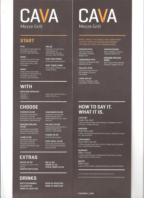 So first...oh wow Cava has a restaurant!  *And upon google they have several* Cava Mezze Grill, is a Chipotle/Roti style eatery, where... Cava Recipe Food, Cava Restaurant Recipes, Pizza Hut Calories, Cava Recipes, Cava Recipe, Cava Restaurant, Cava Bowl, Ocean Basket, Lean Recipes