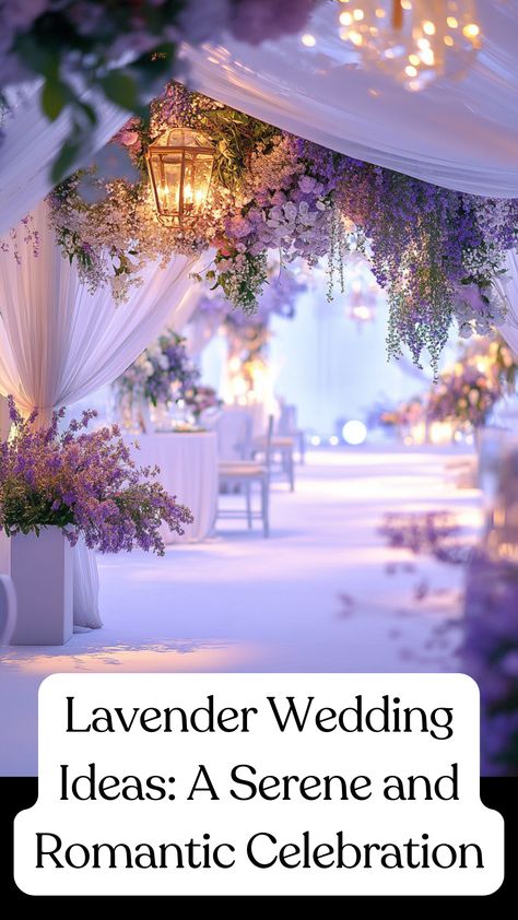 Lavender-themed wedding setup with serene décor, beautiful bouquets, and calming color palettes for a romantic celebration. Lavender Plant Wedding Decor, Lavender Wedding Reception Decorations, Soft Lavender Wedding, Lavender Aesthetic Wedding, Wedding Arch Lavender, Sage And Lavender Wedding, Lavender Theme Wedding, Dusty Lavender Wedding, Lavender And Gold Wedding