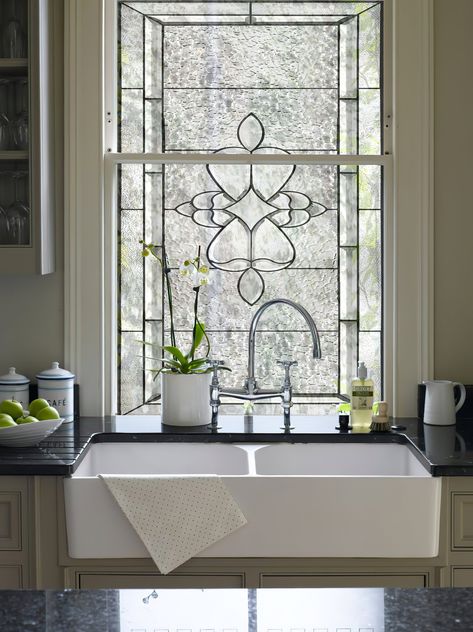 Bathroom Window Privacy Film, Kitchen With Stained Glass Windows, Stained Glass Kitchen Window, Stained Glass Windows Apartment, Renter Friendly Stained Glass Window, Diy Stained Glass Window Renter Friendly, Stained Glass Window Film Static Cling, Glass Window Decals, Window Privacy Film