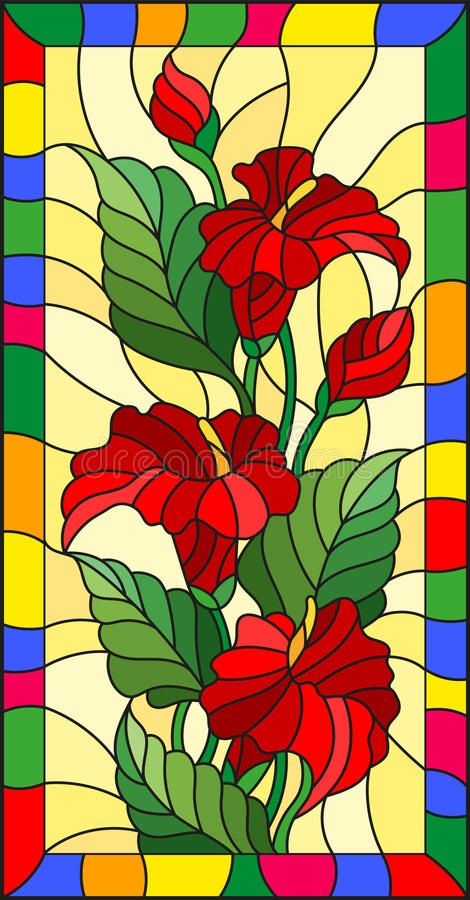 Stained Glass Illustration, Calla Flower, Glass Illustration, Bird Painting Acrylic, Glass Painting Patterns, Frame Illustration, Stained Glass Quilt, Glass Painting Designs, Glass Window Art