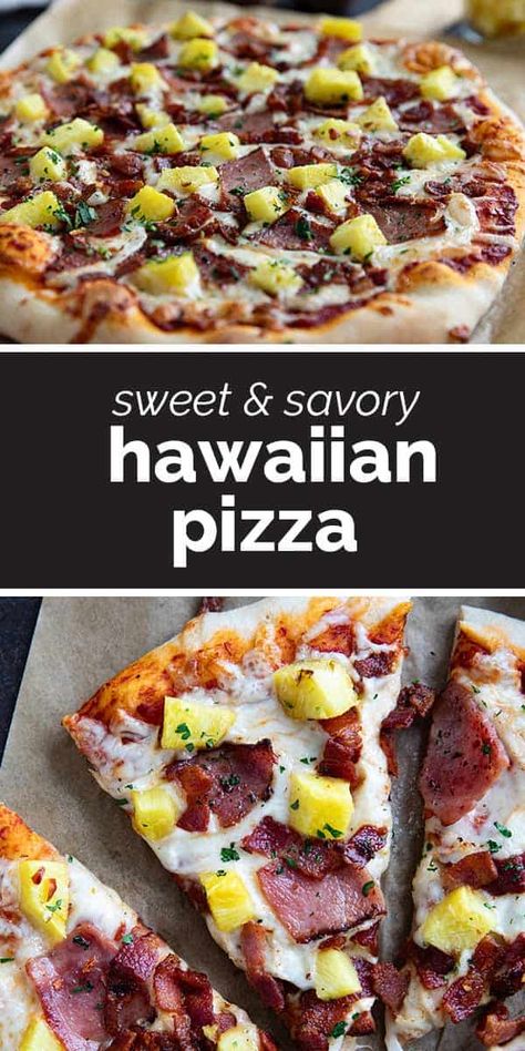 Bbq Hawaiian Pizza, Bacon Pineapple, Pineapple Pizza, Food Italian, Pizza Sauce Homemade, European Recipes, Football Party Food, Pizza Crust Recipe, Lemon Pasta