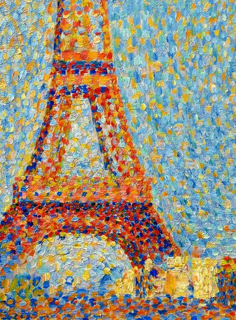 Seurat Paintings, Pointalism Art, Eiffel Tower Painting, Eiffel Tower Art, Georges Seurat, Impressionism Art, Post Impressionism, Dot Art Painting, Art Appreciation