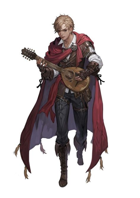 Medieval Character Design, Dnd Bard, Pathfinder Character, Semi Realism, Fantasy Heroes, Dungeons And Dragons Characters, Dnd Art, D&d Dungeons And Dragons, Fantasy Male