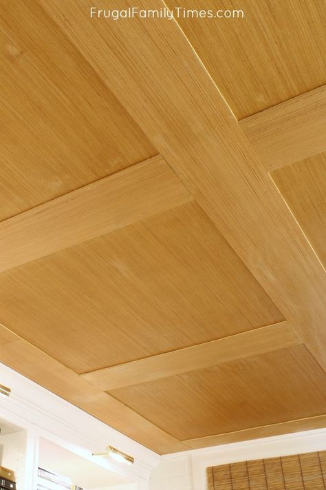 How to Make a Paneled Wood Basement Ceiling on a Budget | Frugal Family Times Basement Window Replacement, Plywood Ceiling, Basement Ceiling Options, Low Ceiling Basement, Ceiling Options, Basement Guest Rooms, Basement Layout, Diy Basement, Wood Bath