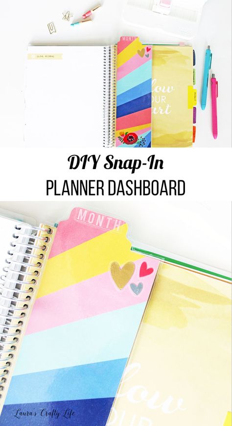 diy snap in planner dashboard How To Make Planner, Diy Planner Notebook, Planner Tabs, To Do Planner, Planner Bookmark, Crafts For Teens To Make, Planner Dividers, Crafts For Adults, Planner Tips