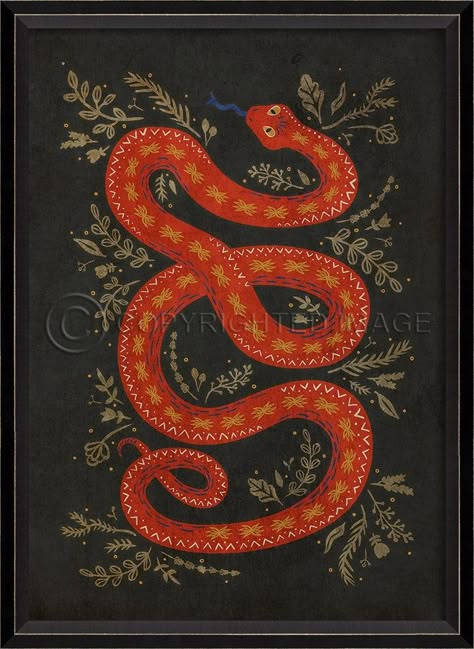 Spicher & Company BC The Protector Snake on black 11972 Snake Painting, Snake Illustration, Snake Art, Spiritual Artwork, Animal Illustrations, The Protector, Illustrator Artist, Mystical Art, Botanical Drawings