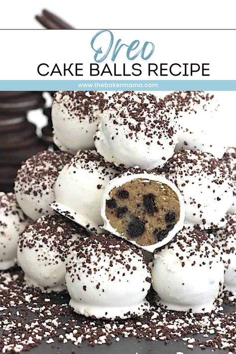 Try this Oreo Cake Balls recipe. Learn how to make these amazing Oreo cake balls, using a vanilla cake mixed with crushed Oreo cookies. Then cover in white chocolate and top with cookies and cream sprinkles. These cake balls are not only easy to make but easier to enjoy! Cake Balls Chocolate, Oreo Cake Balls Recipe, Cake Balls Recipe Easy, Oreo Cake Pops Recipe, Easy Oreo Cake, Oreo Cake Balls, Cake Balls Recipe, Dessert Balls, Oreo Cookie Cake