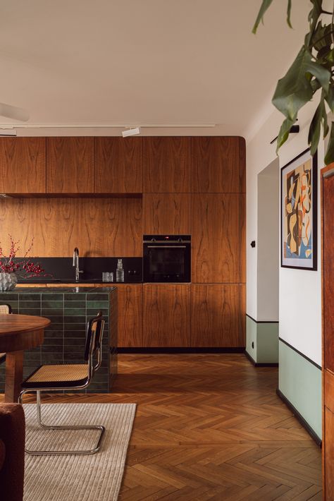 Apartament WK/N - Hauslab Roof Apartment, Historic Apartment, Mid Century Apartment, Mid Century Interior Design, Midcentury Interior, Midcentury House, Mid Century Interior, Art Deco Sideboard, Mid Century Home