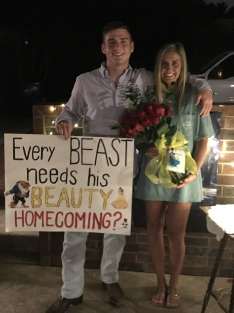 Beauty And The Beast Promposal Prom Ideas, Disney Theme Hoco Proposal, Hoco Proposals Ideas Beauty And The Beast, Beauty And Beast Prom Proposal, Beauty And The Best Hoco Proposal, Hoco Proposals Disney, Beauty And The Beast Homecoming Proposal, Disney Hoco Posters, Clever Hoco Proposals