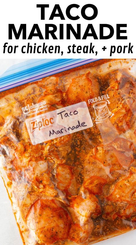 Street Taco Meat Marinade, Mexican Pork Marinade Recipe, Pork Fajita Marinade, Marinated Chicken For Tacos, Taco Meat Marinade, Easy Mexican Chicken Marinade, Mexican Marinade For Pork, Marinade For Chicken Tacos, Chicken Taco Marinade Mexican