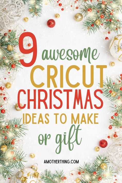 Unleash your creativity with these easy Cricut Christmas ideas! From decor to personalized gifts, make this holiday season extra special. #CricutChristmas #DIYHoliday Homemade Christmas Gifts Using Cricut, Unique Cricut Christmas Gifts, Christmas Crafts For Adults Cricut, Cricut Christmas Gift Ideas Easy Diy, Simple Cricut Christmas Gifts, Diy Cricut Christmas Gifts For Family, Cricut Christmas Presents, Cricut Projects Vinyl Christmas, Circuit Ornament Ideas