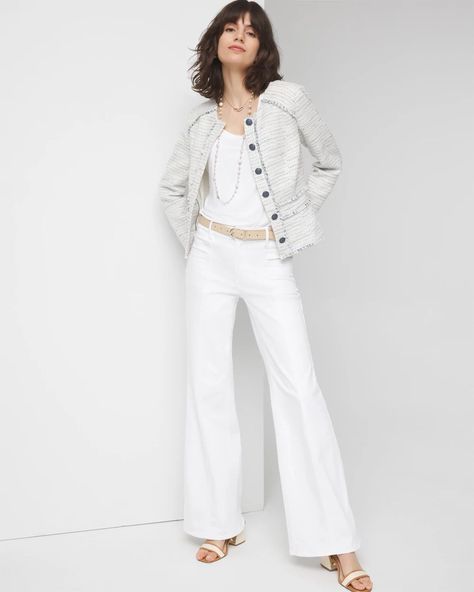 High-Rise Double Pocket Wide-Leg Jean | White House Black Market White Wide Leg Jeans, Tailored Dress, Summer Wardrobe, Wide Leg Jeans, White House Black, White House Black Market, House Black, Black House, White House