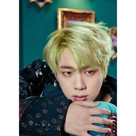 I changed Jin's hair color using ibisPaint X Jin Green, Jin Hair, Scene Hair Colors, Bts Hair Colors, Hair Color Purple, Pretty Hair Color, Bright Hair, Hair Color Pink, Scene Hair