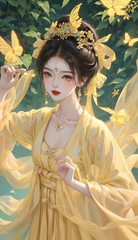 Hanfu Art, Chinese Woman, Chinese Art Painting, Ancient Chinese Art, Image Background, Chinese Art Girl, Wallpapers Backgrounds, Beautiful Fantasy Art, Art Anime