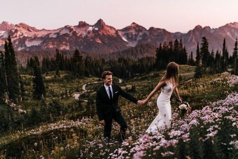 Treehouse Wedding, Epic Elopement, Elopement Destinations, Yosemite Wedding, Camping Photography, Rainy Wedding, Mount Rainier National Park, National Park Wedding, Rainier National Park