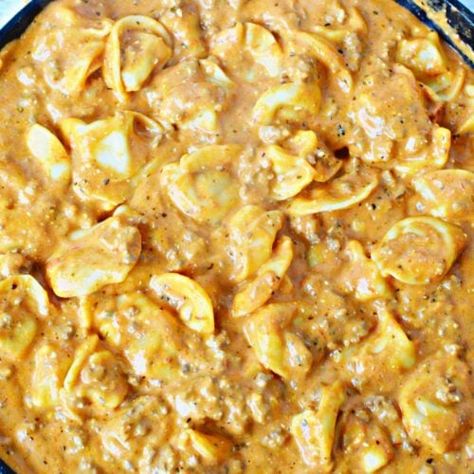 Cheesy Beef Tortellini, Beef And Tortellini, Beef Tortellini, Homemade Tortellini, One Pot Wonder, Sundried Tomato Chicken, Ground Beef Seasoning, Hotdish Recipes, Hamburger Helper Recipes