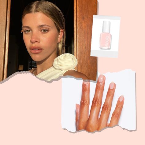 Sophie Richie Nails, Essie Natural Nail Polish, Sofia Richie Wedding Nails, Sofia Richie Manicure, Sophia Richie Nails, Sofia Richie Nails, Nail Art Graphic, Black Wedding Nails, Graphic Nails