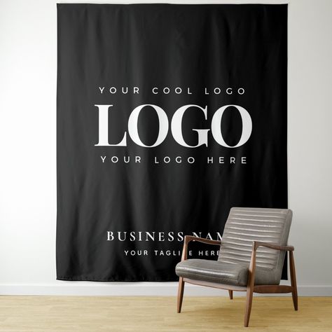 Black White Company Business Logo Event Backdrop Logo Photo Backdrop, Cool Backdrops, Logo Event, Event Logo, Event Backdrop, Black Backdrops, White Company, Photo Booth Backdrop, The White Company