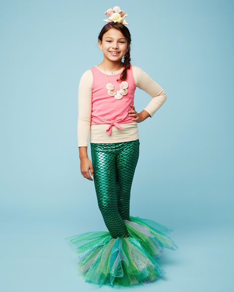 Ariel Costume Diy, Toddler Mermaid Costumes, Mermaid Costume Kids, Girls Mermaid Costume, Most Popular Halloween Costumes, Kid Costumes, Mermaid Costume Diy, Mermaid Halloween Costumes, Popular Halloween Costumes